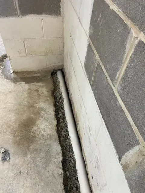Drains for basement waterproofing in Altadena Forest subdivision of Gardendale, AL 35071 by H2O Waterproofing