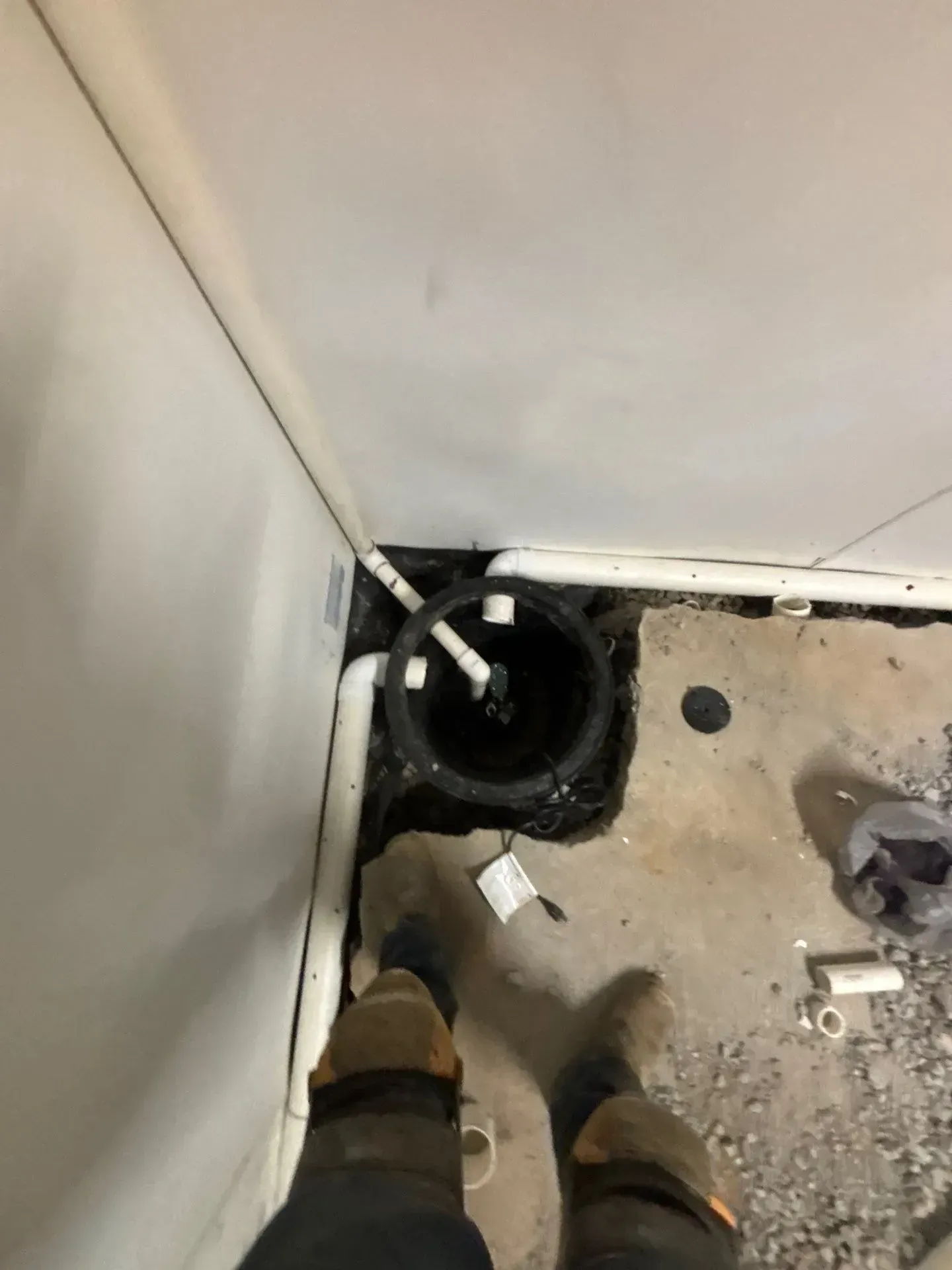Sump pump installed for basement waterproofing in Rosewood subdivision of Gardendale, AL 35071 by H2O Waterproofing