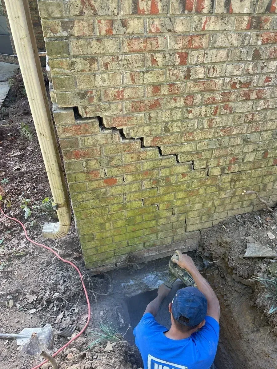 This property located in McCalla Alabama was experiencing separation and sinking of the foundation. 