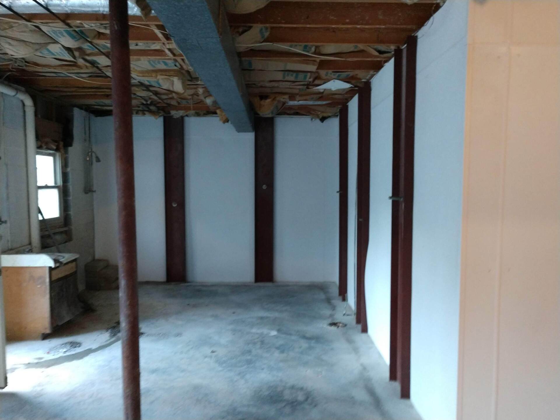 basement waterproofing work