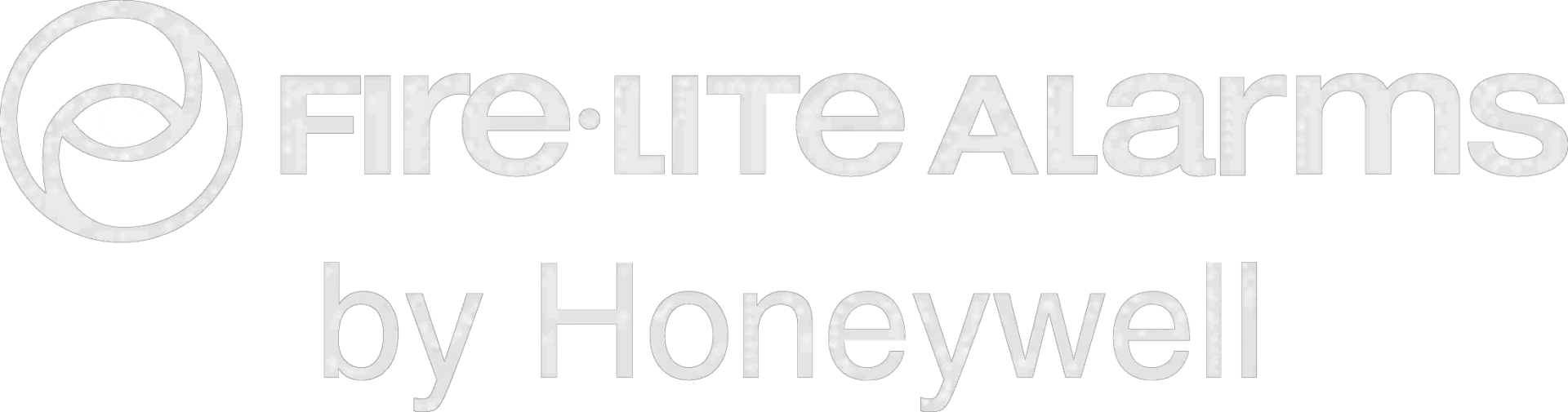 A white logo for fire lite alarms by honeywell on a white background.