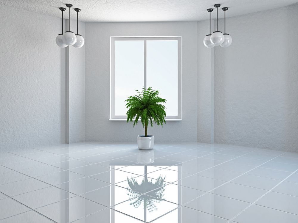 Room With Shiny Tile Flooring