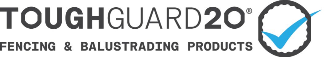 A logo for toughguard20 fencing and balustrading products