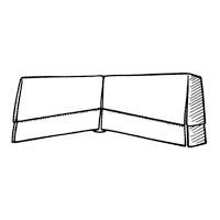 Sectional sofa with white fabric and skirted base.