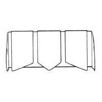 Outline of three connected pennant-shaped banners.