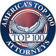 A logo for america 's top 100 attorneys with an eagle on it.
