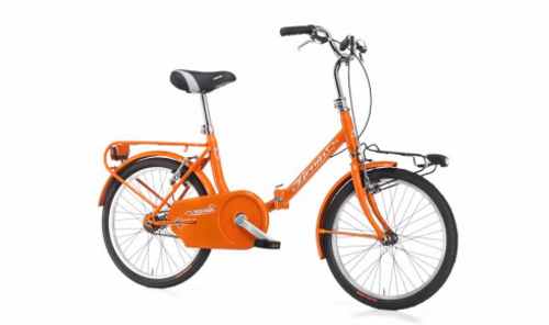 una bicicletta arancione