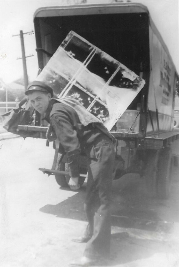 John Chikato Carrying Ice Block — Acton, CA — Acton Ice and Snow