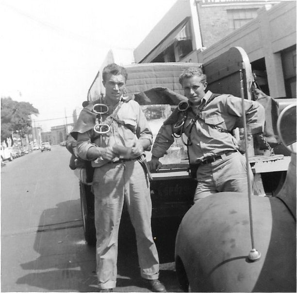 Two Men Standing Next to a Truck — Acton, CA — Acton Ice and Snow
