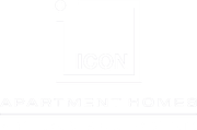 Logo for Ikon Apartment Homes featuring the word "Ikon" inside a rectangular outline, with "Apartment Homes" below it.