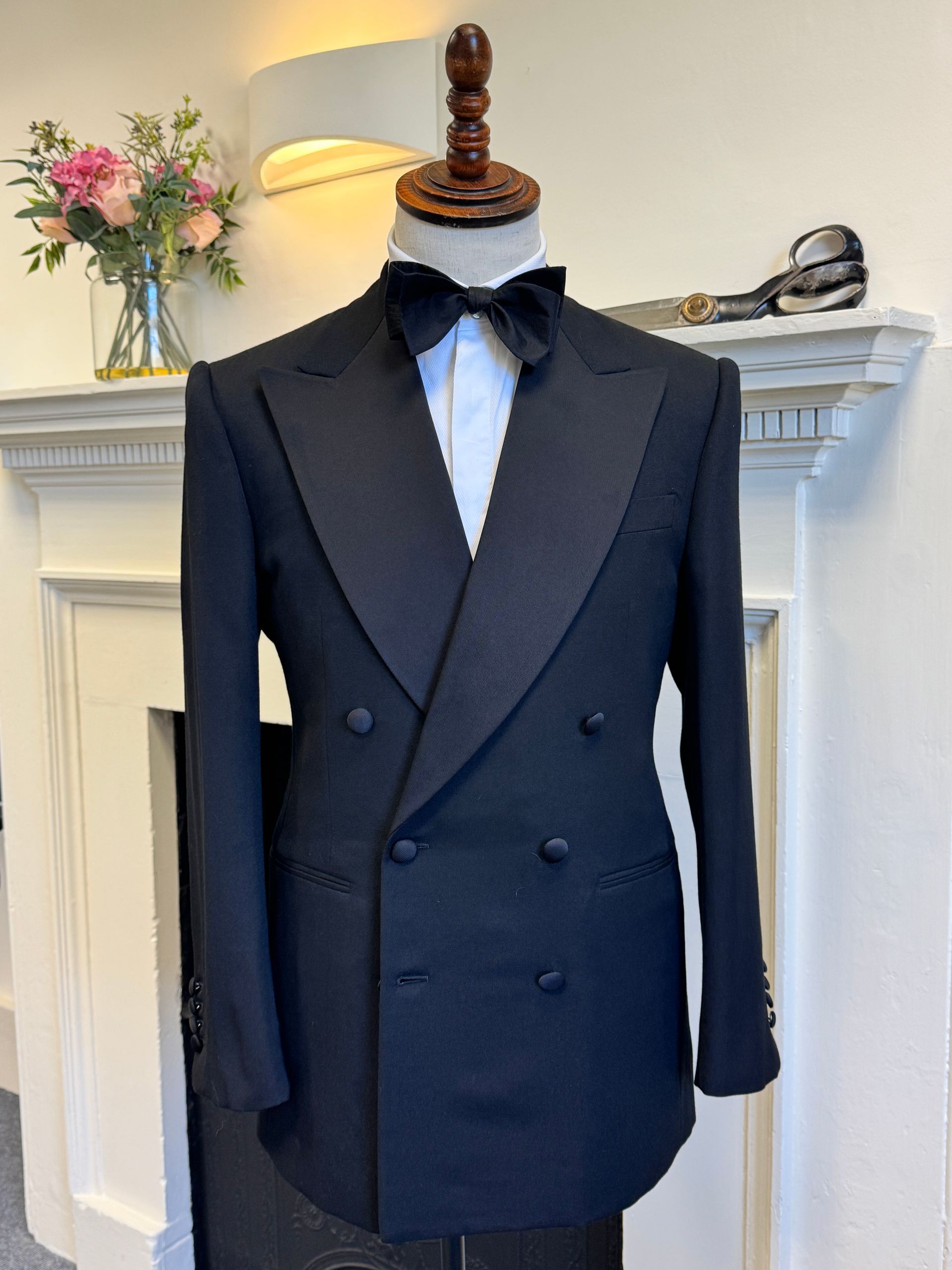 Mens Double Breasted Tuxedo in Edward George Tailoring Cotswold studio