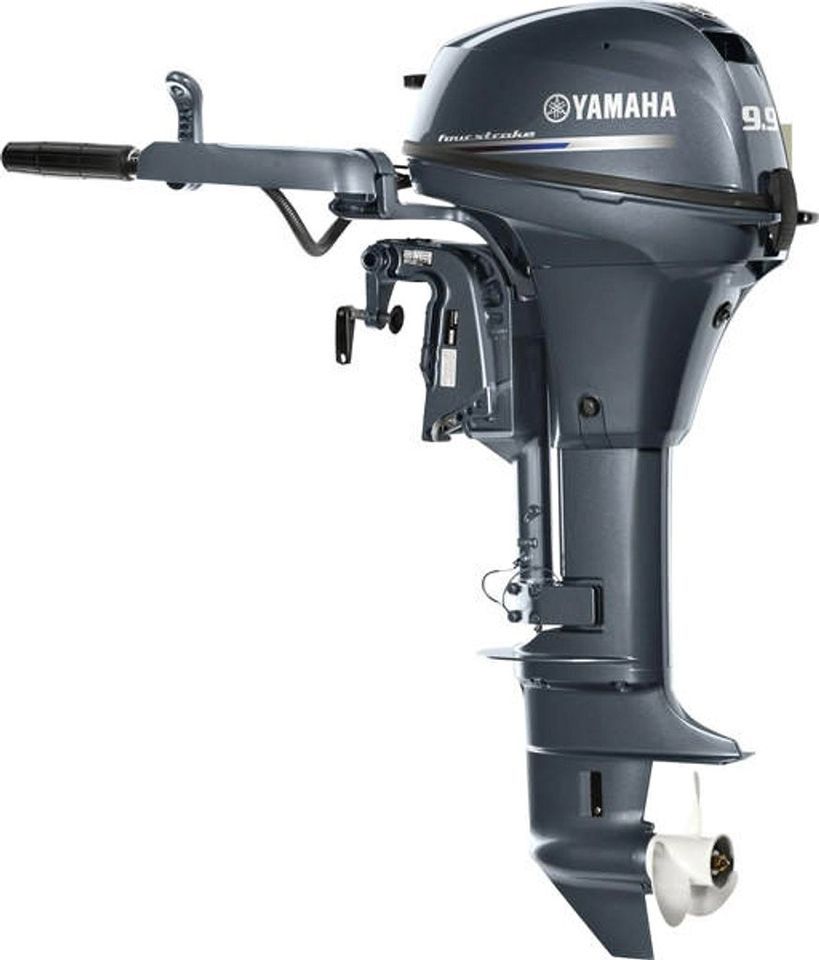 A yamaha outboard motor is shown on a white background