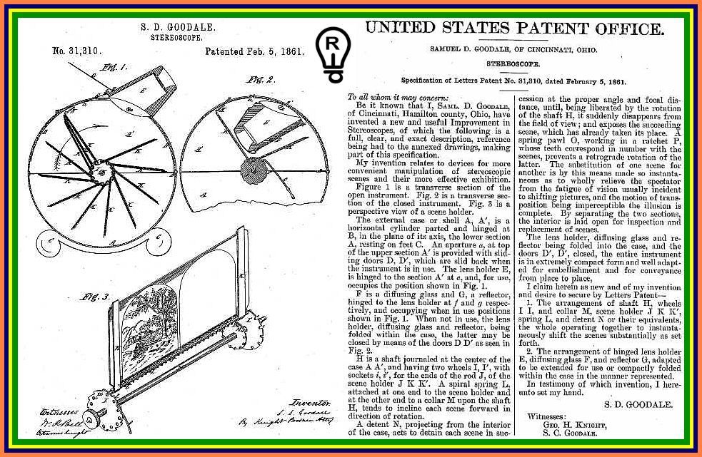 Patent document for a camera, with diagrams and text in black on a white background, dated 1904.