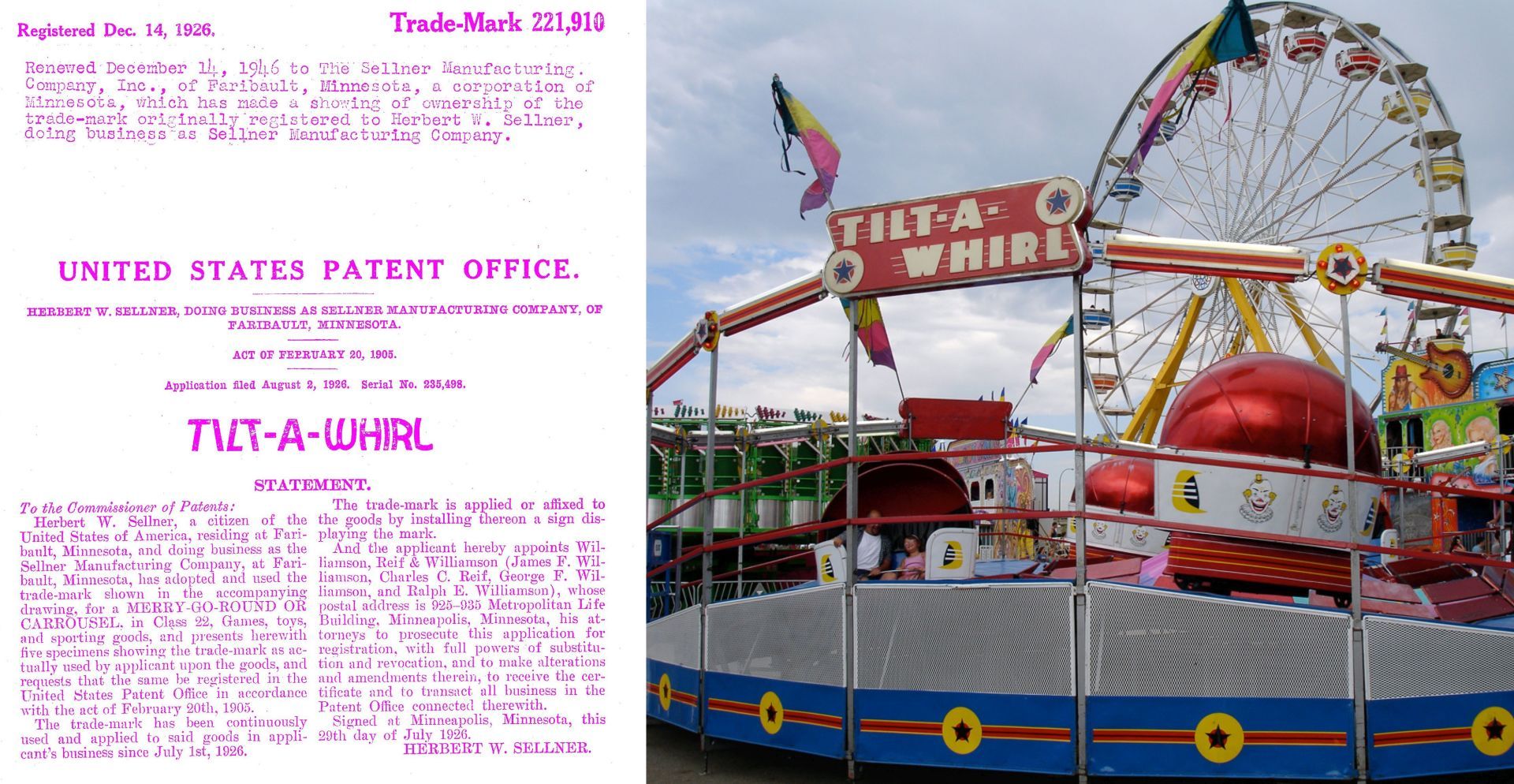 Patent document for the