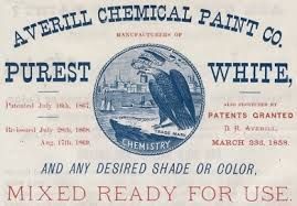 Vintage paint advertisement with eagle, text: