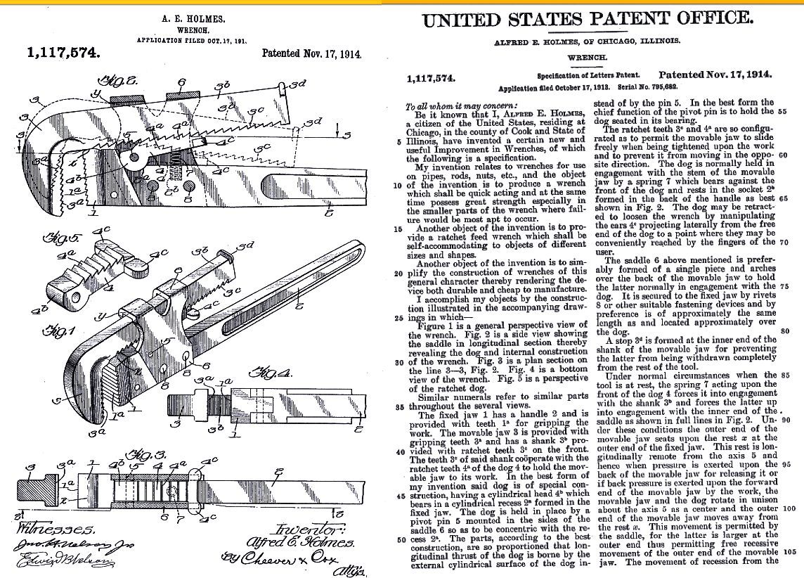 US Patent for a chain saw with diagrams and detailed descriptions.