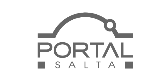 Logotipo para Portal Salta, que presenta un arco con un punto de conexión sobre el texto.