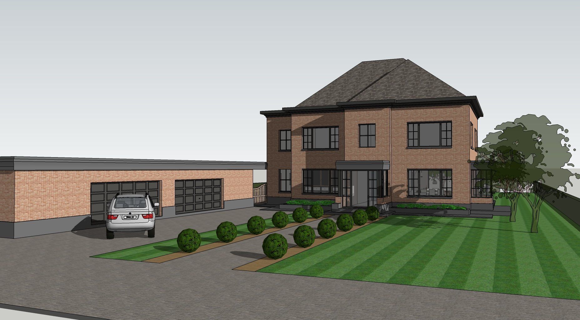 Verbouwing landhuis in manoir stijl tot lage energiewoning in Aarschot - Buiten4 - Architectengroep Janssens