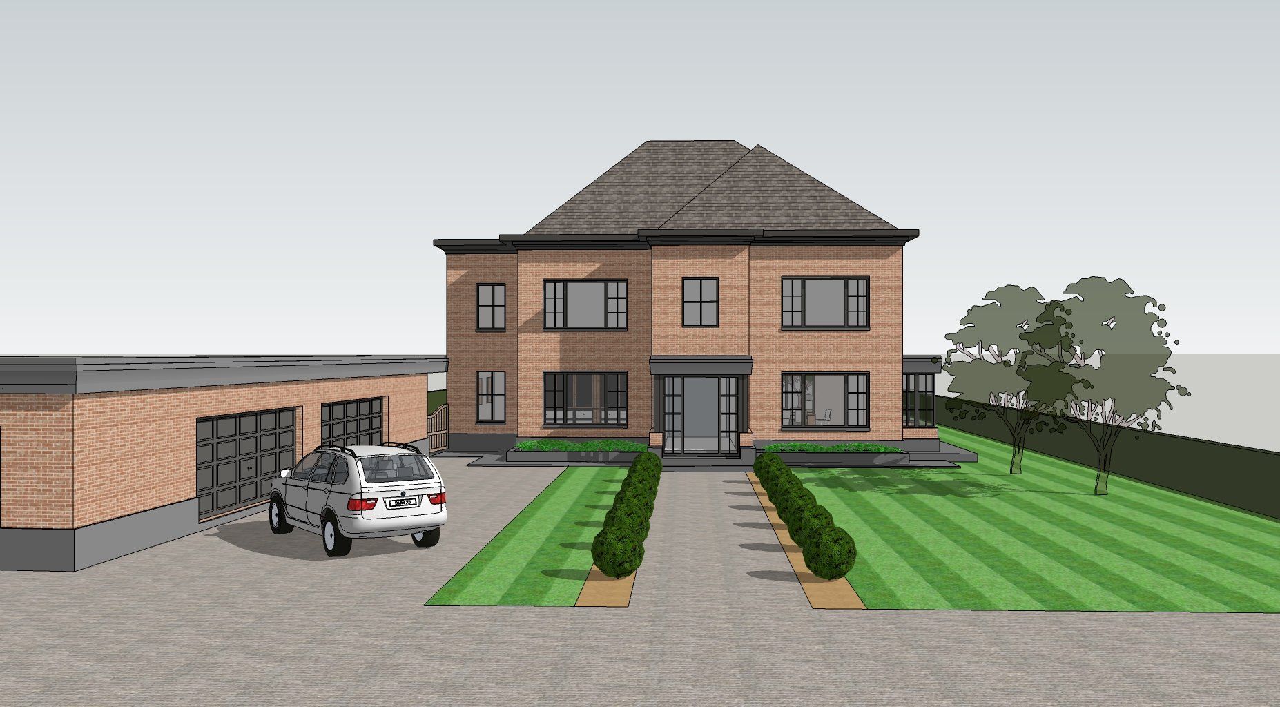 Verbouwing landhuis in manoir stijl tot lage energiewoning in Aarschot - Buiten6 - Architectengroep Janssens