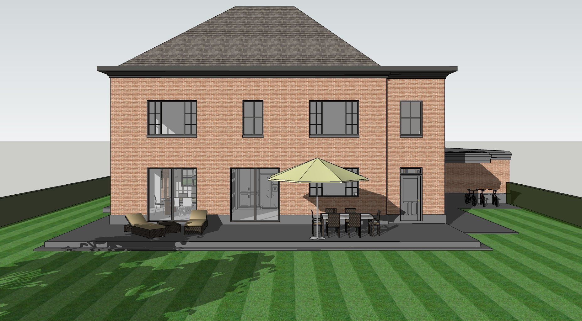 Verbouwing landhuis in manoir stijl tot lage energiewoning in Aarschot - Buiten3 - Architectengroep Janssens