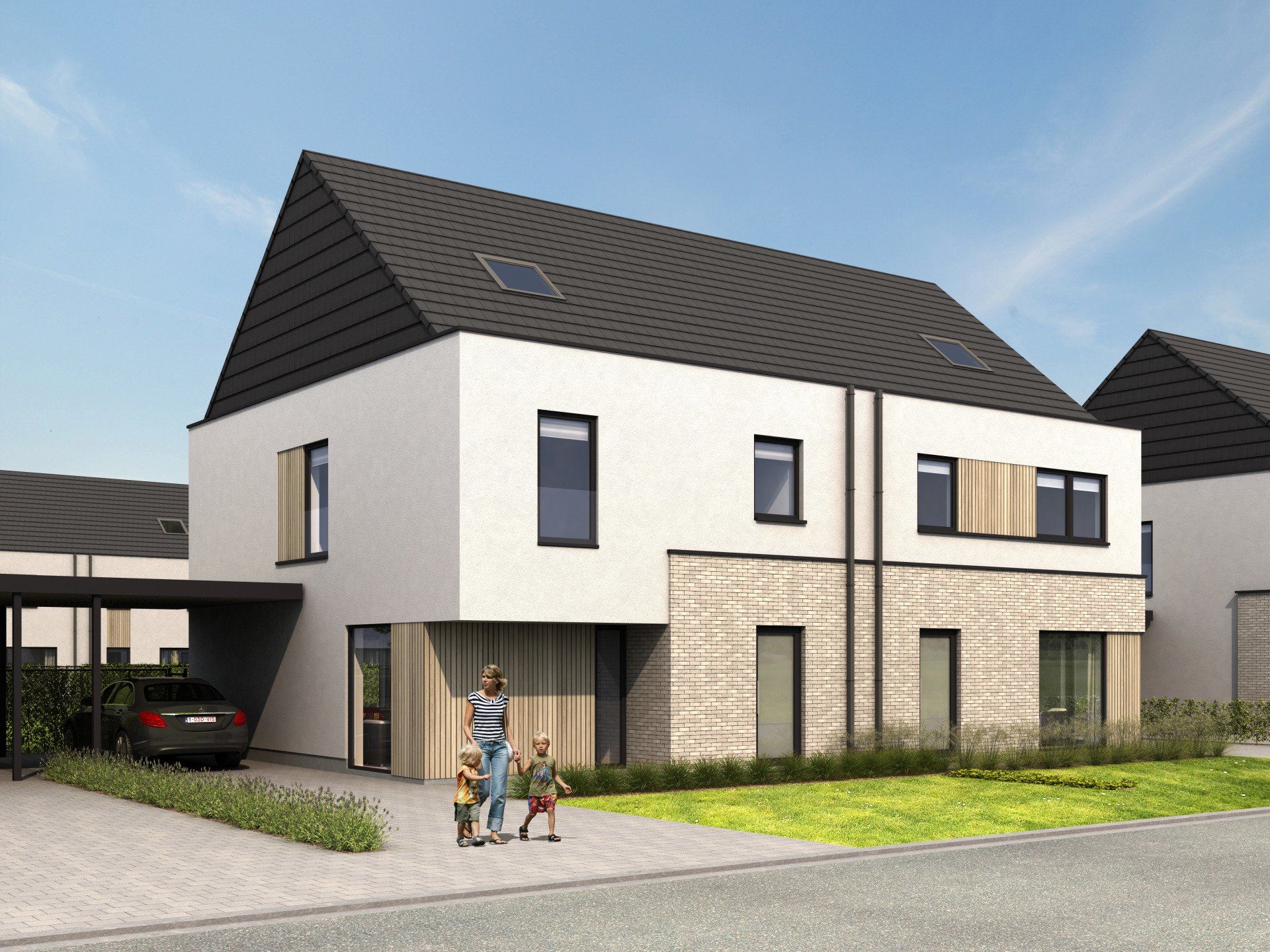 Meergezinswoningen verkaveling Wiekevorst - Projectbouw 12 - Architectengroep Janssens