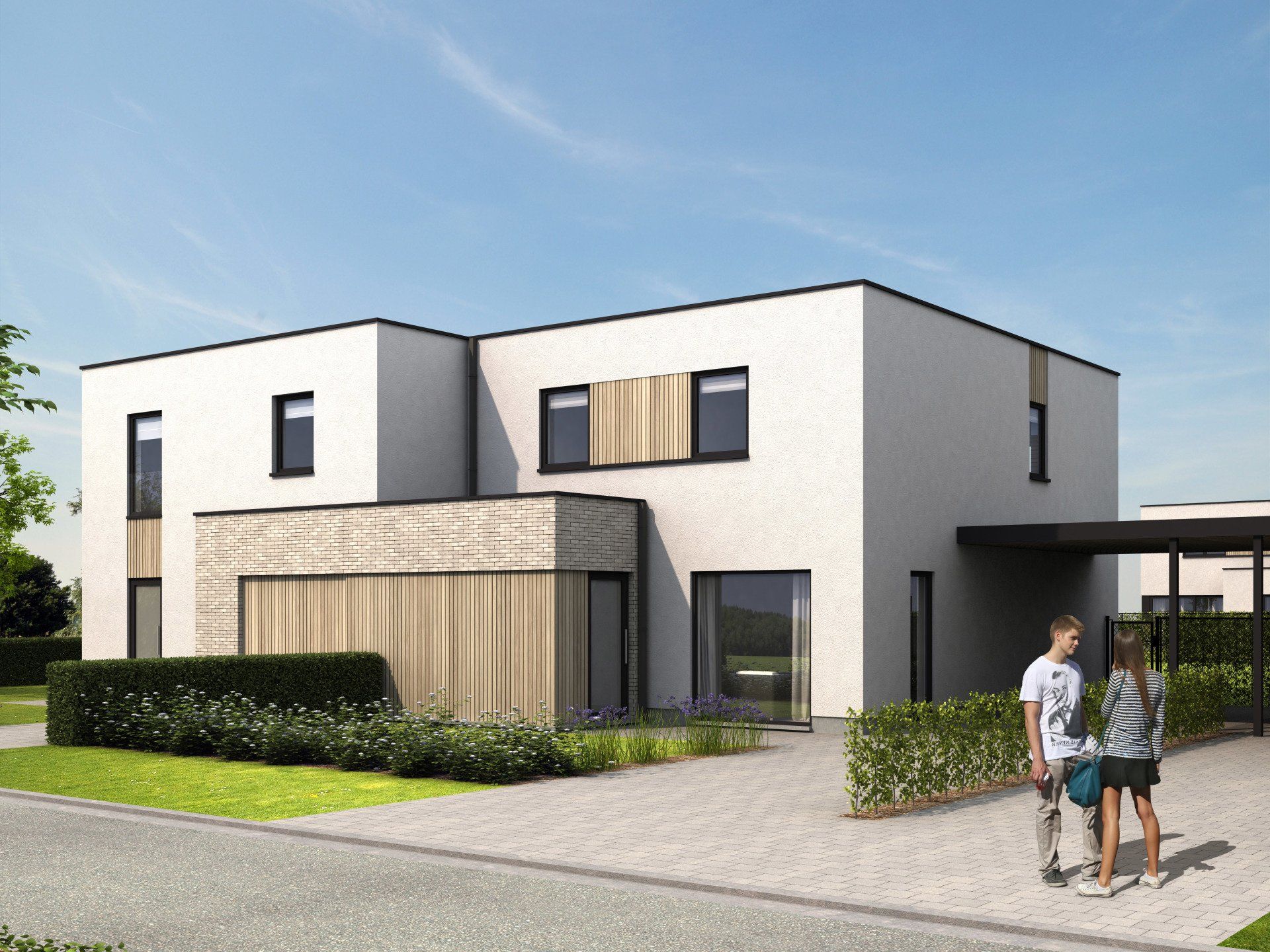 Meergezinswoningen verkaveling Wiekevorst - Projectbouw 6 - Architectengroep Janssens
