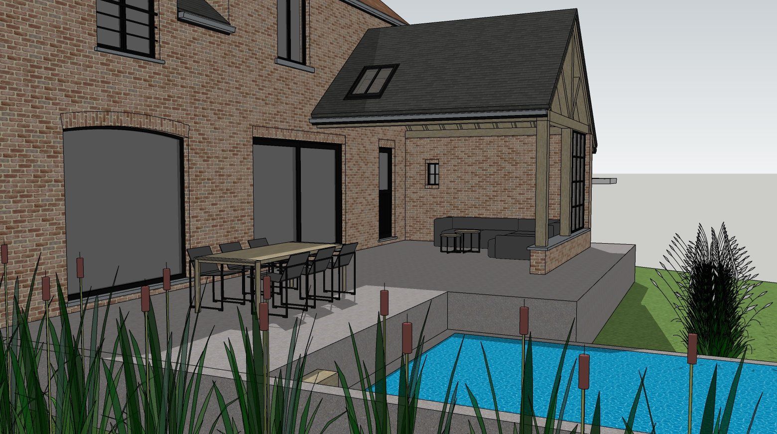 Hedendaagse nieuwbouw landelijke stijl Huldenberg- Architectengroep JANSSENS