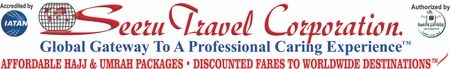 A logo for a travel company called seeru travel.