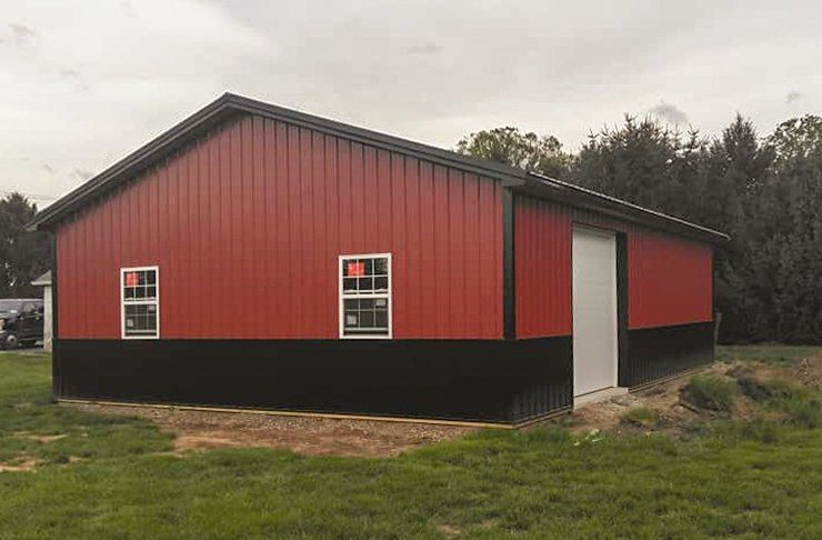 red brown storage building