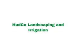 Green text on white: HudCo Landscaping and Irrigation.