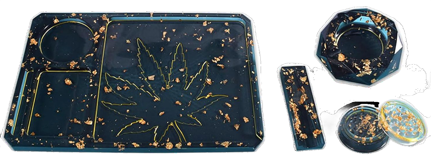 5 piece Large Resin Rolling Tray