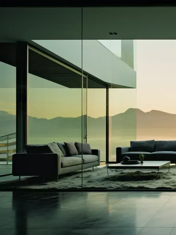 Window Tinting Service - A living room with a couch and a coffee table