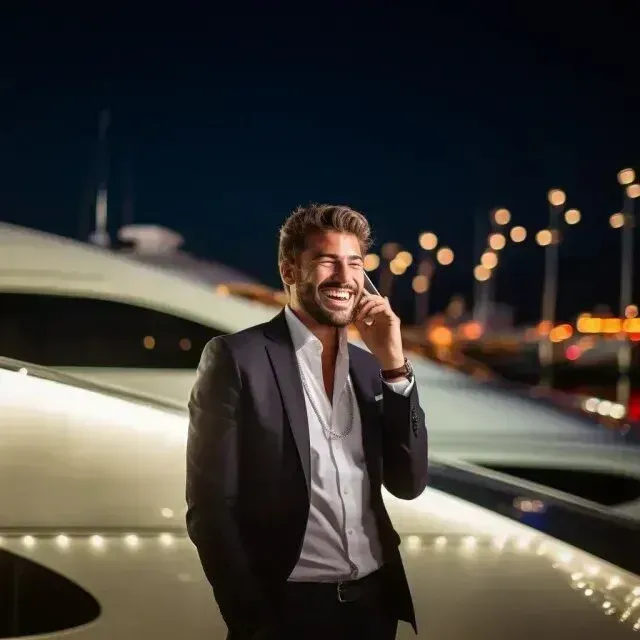 Window Tinting Service -  a man in a suit is talking on a cell phone