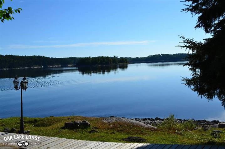 Scenic view of lake at Oak Lake Lodge