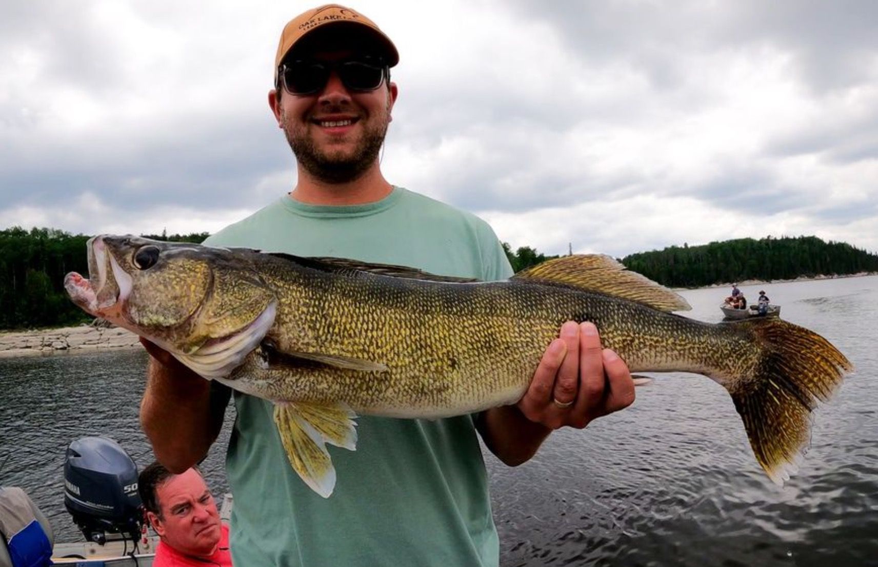 Father & son trip ! Alex got the biggest 30.5’’ and the smallest fish of the trip 6 inch walleye.