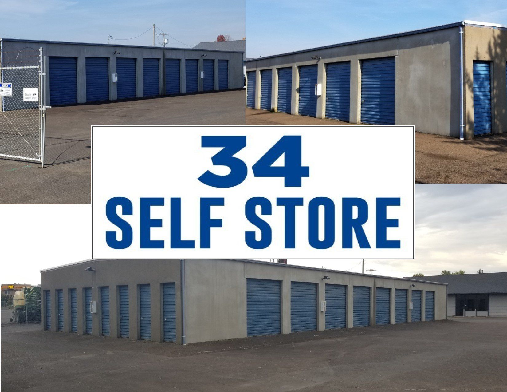 34 Safe Store drive up building, isolated, with parking
