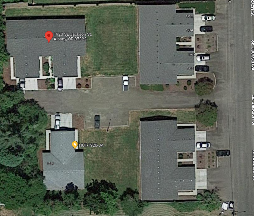 Jackson Duplexes in Albany Oregon – Aerial view. 
