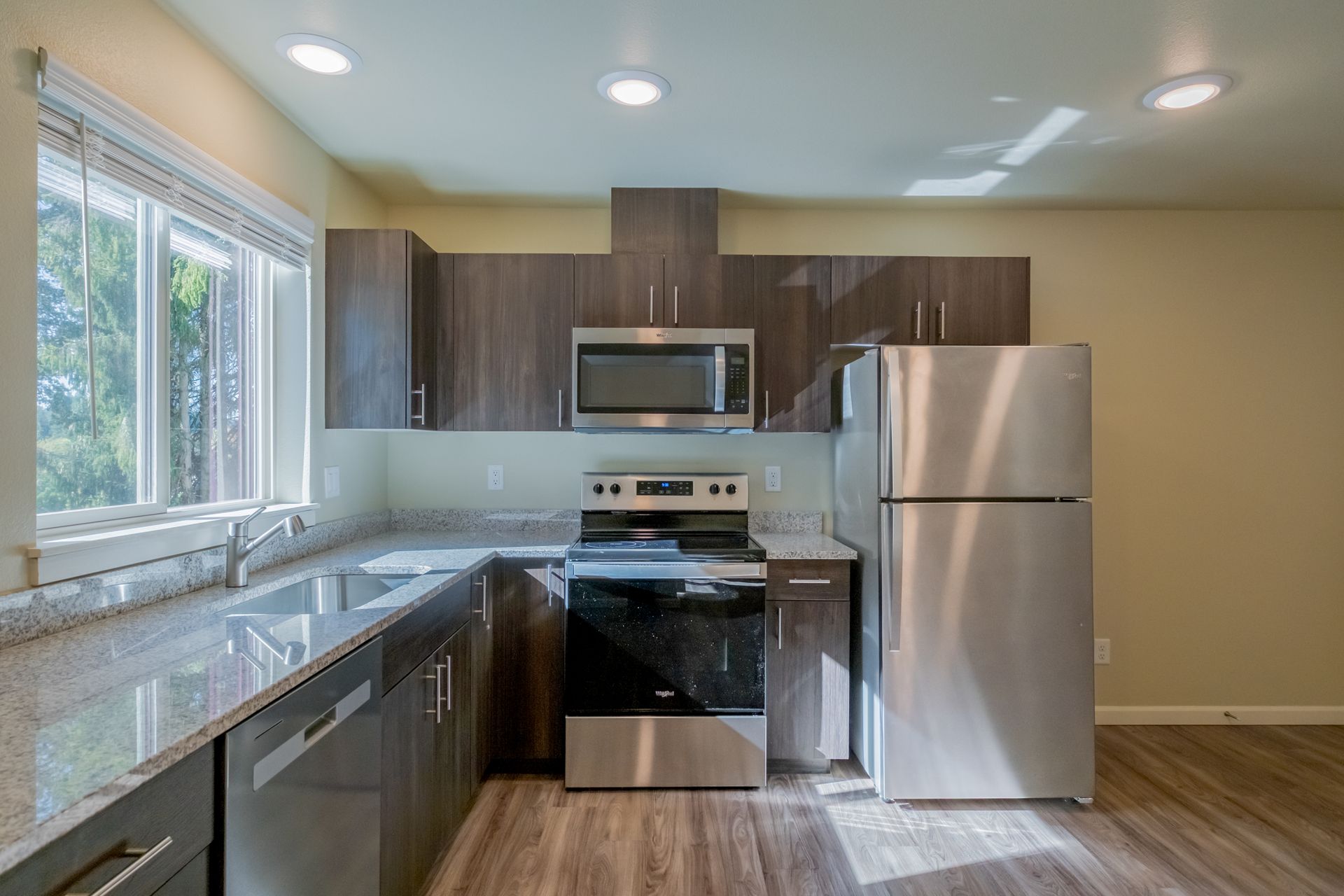 Harmona Heights Apartment community in South Salem Oregon, two-bedroom two-bathroom – kitchen.