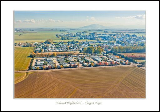 Ashwood Estates mobile homes in Tangent Oregon – aerial view