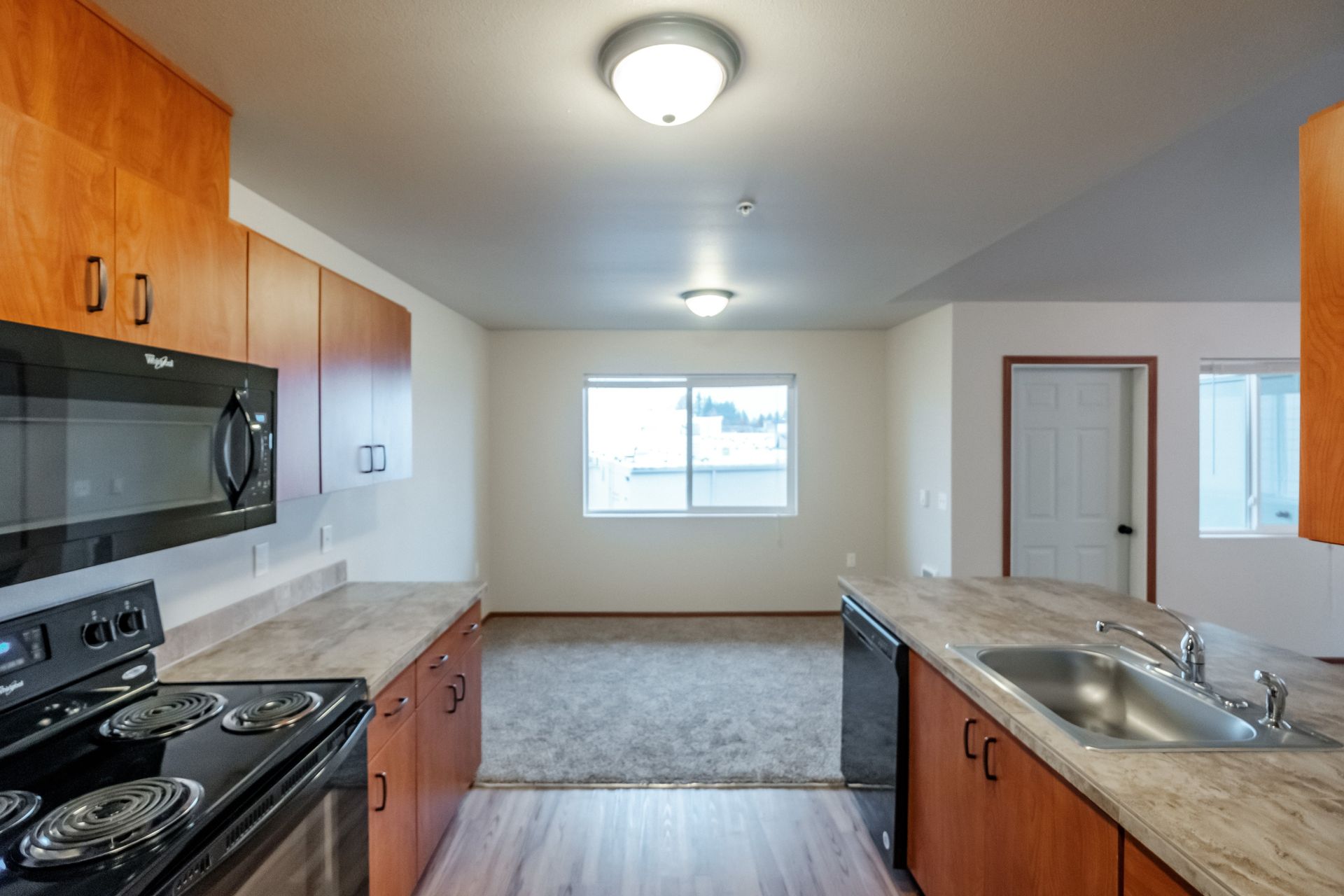 Lafayette Place Apartments in McMinnville, Oregon, near Linfield University – two-bedroom two-bath – kitchen window.