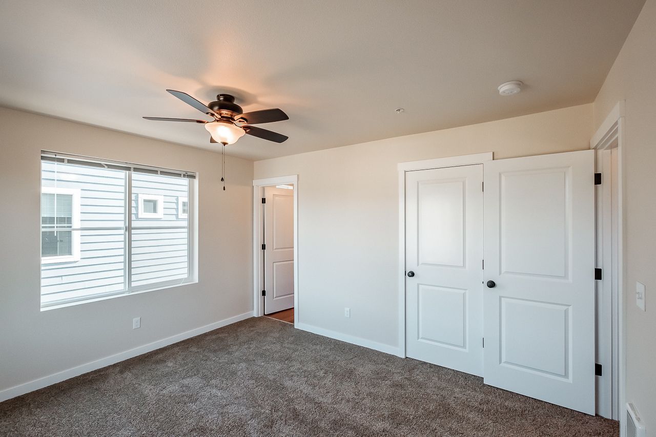Goodnight Townhomes in Corvallis, OR, Near Oregon State University, four-bed, three-bath –bedroom and closet 1.
