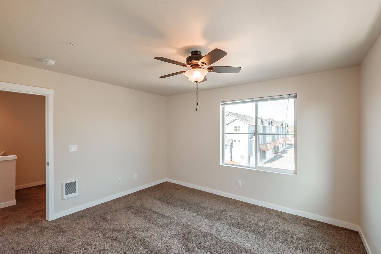 Goodnight Townhomes in Corvallis, OR, Near Oregon State University, four-bed, three-bath –bedroom window 1.