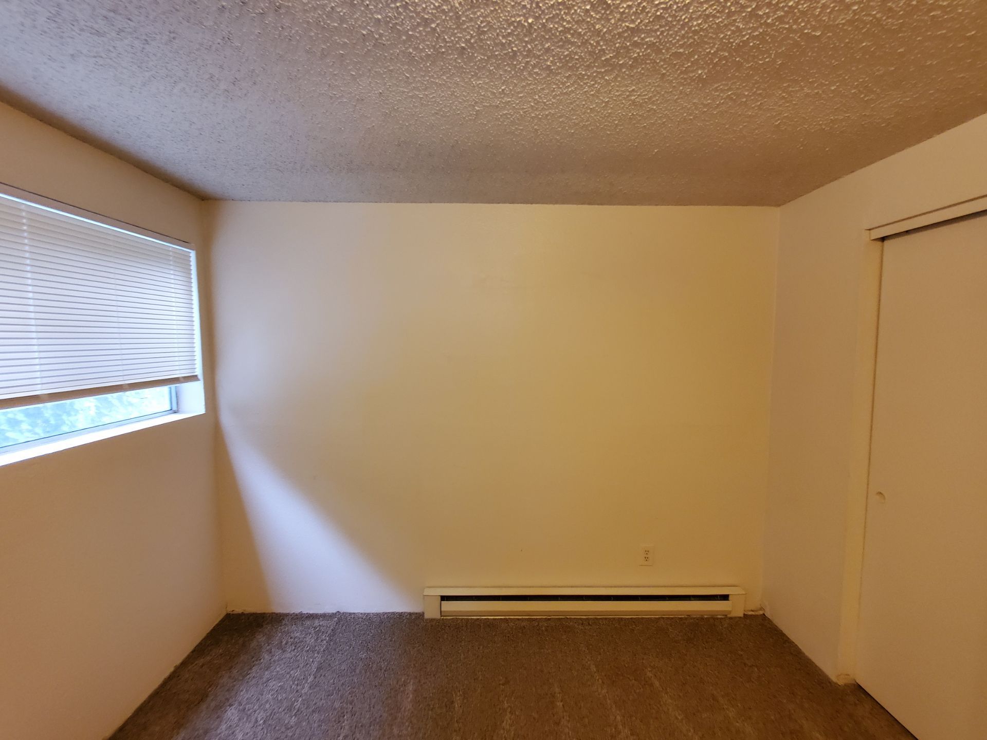 1061 Washington Apartments in Corvallis OR, Near Oregon State University one-bedroom, one-bath – living room and heater.