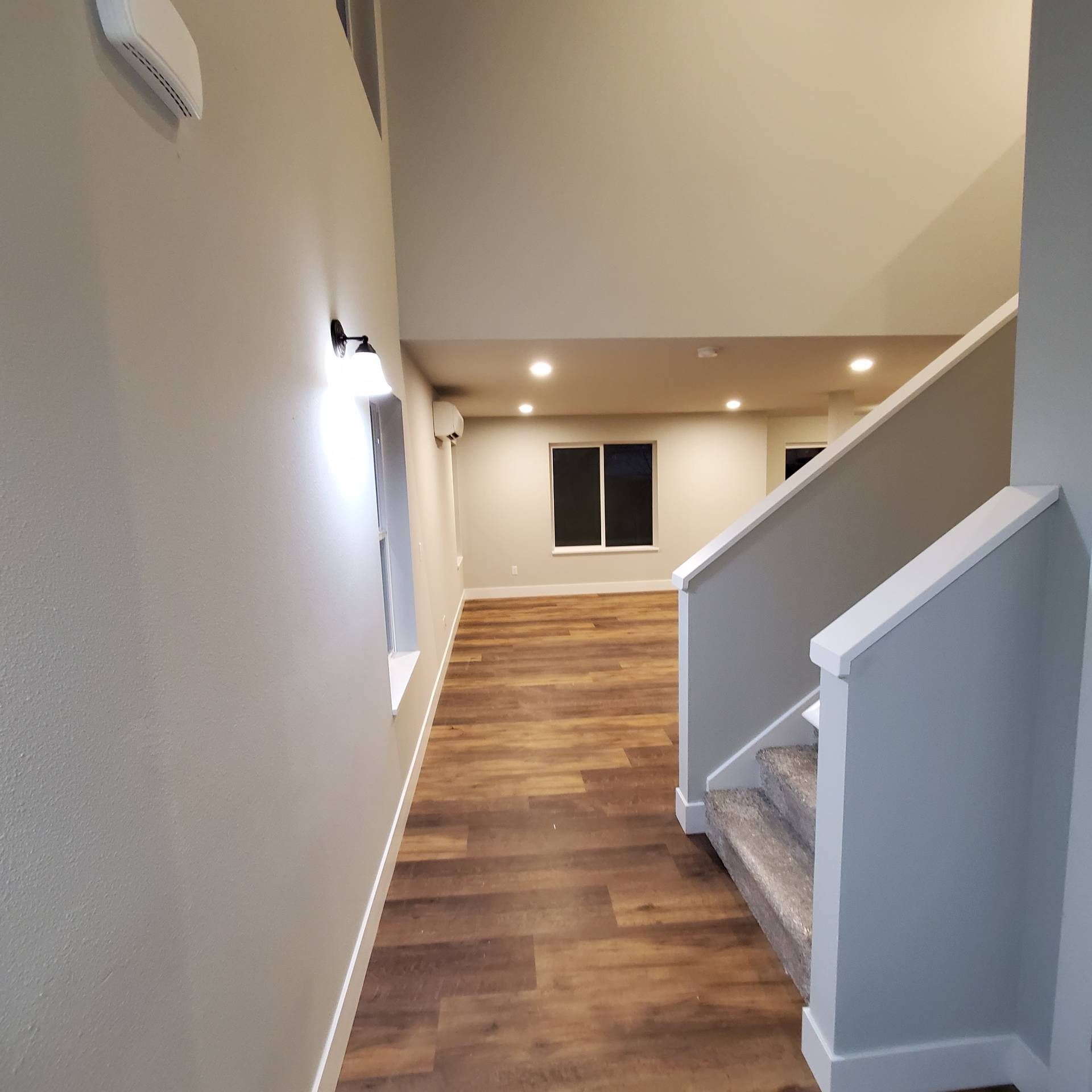 Rye Street Town Homes in Albany, OR. Two Bedroom, Two and 1/2 Bathroom – hallway to living room.