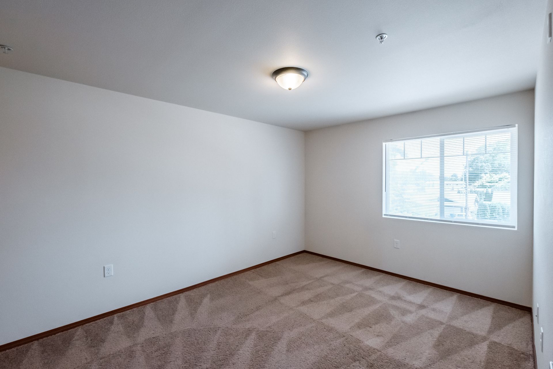 Newcastle Place Apartments in Salem, OR Near Chemeketa Community College, two-bedroom, two-bath– master bathroom window.