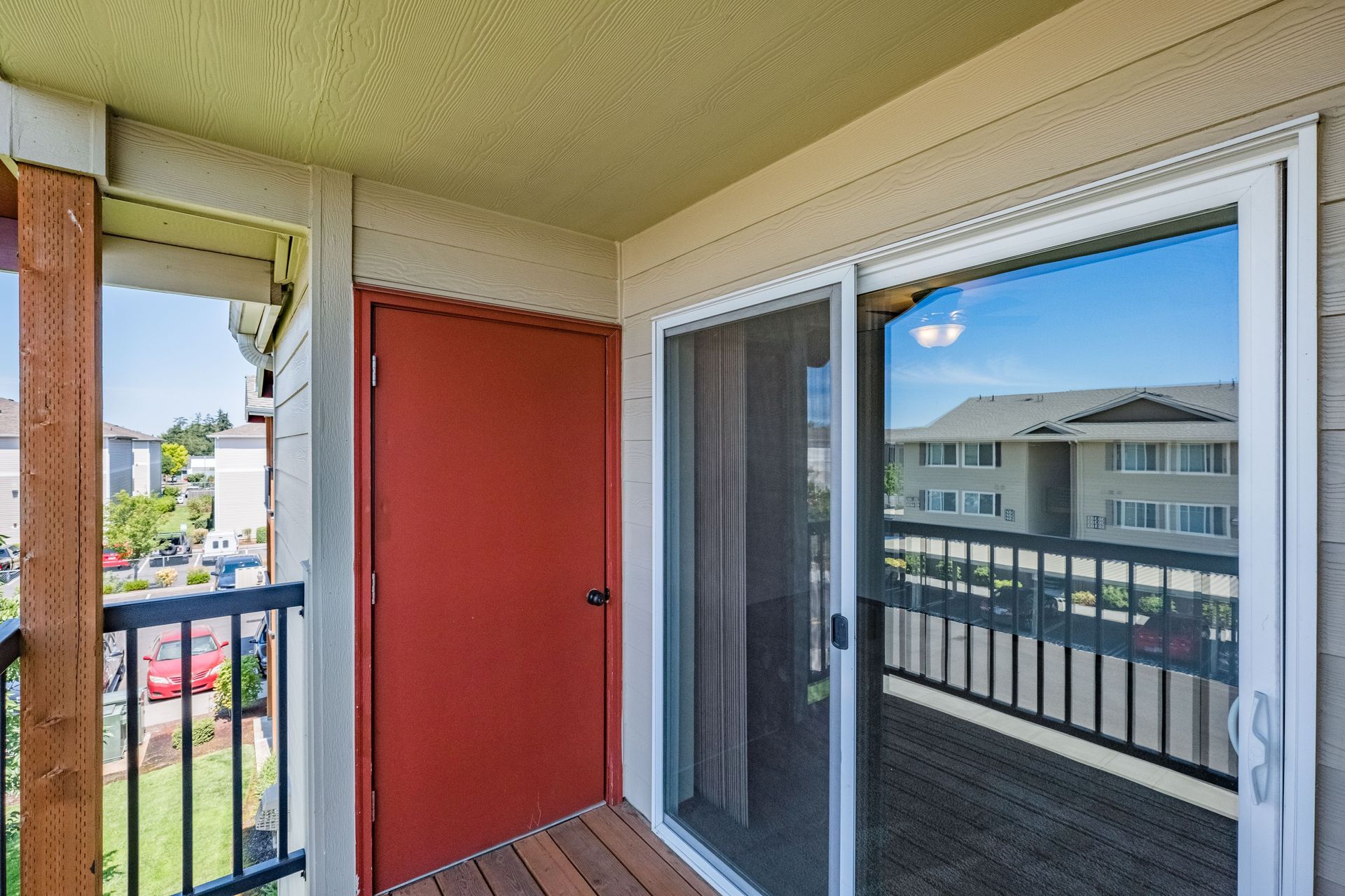 Newcastle Place Apartments in Salem Oregon, Near Chemeketa Community College, two-bedroom, two-bathroom – exterior storage.