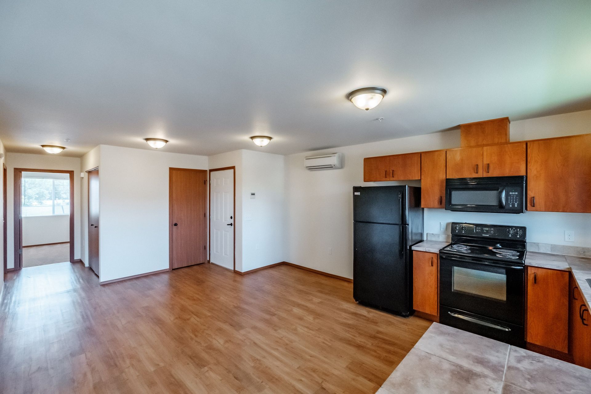 Newcastle Place Apartments in Salem, OR Near Chemeketa Community College, two-bedroom, two-bath – kitchen appliances.