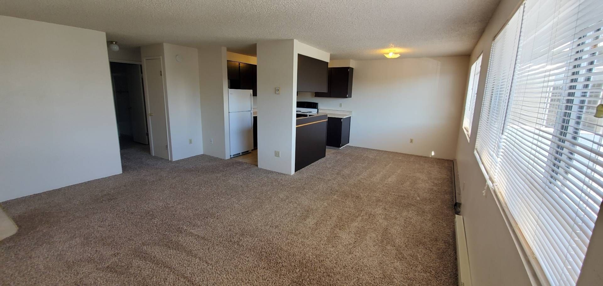 1061 Washington Apartments in Corvallis OR, Near Oregon State University, two-bedroom two-bathroom – living room to kitchen.