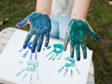 Toddler Hands with Paint - Preschool Teaching Services in Quincy, MA