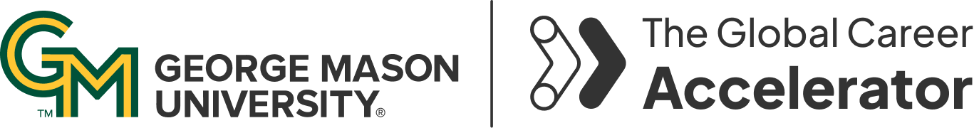 George Mason University logo with The Global Career Accelerator logo